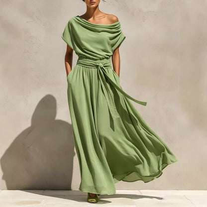Triplechic™ PleatSculpt Chiffon Dress