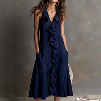 Triplechic™ LinenFlow Ruffle Dress