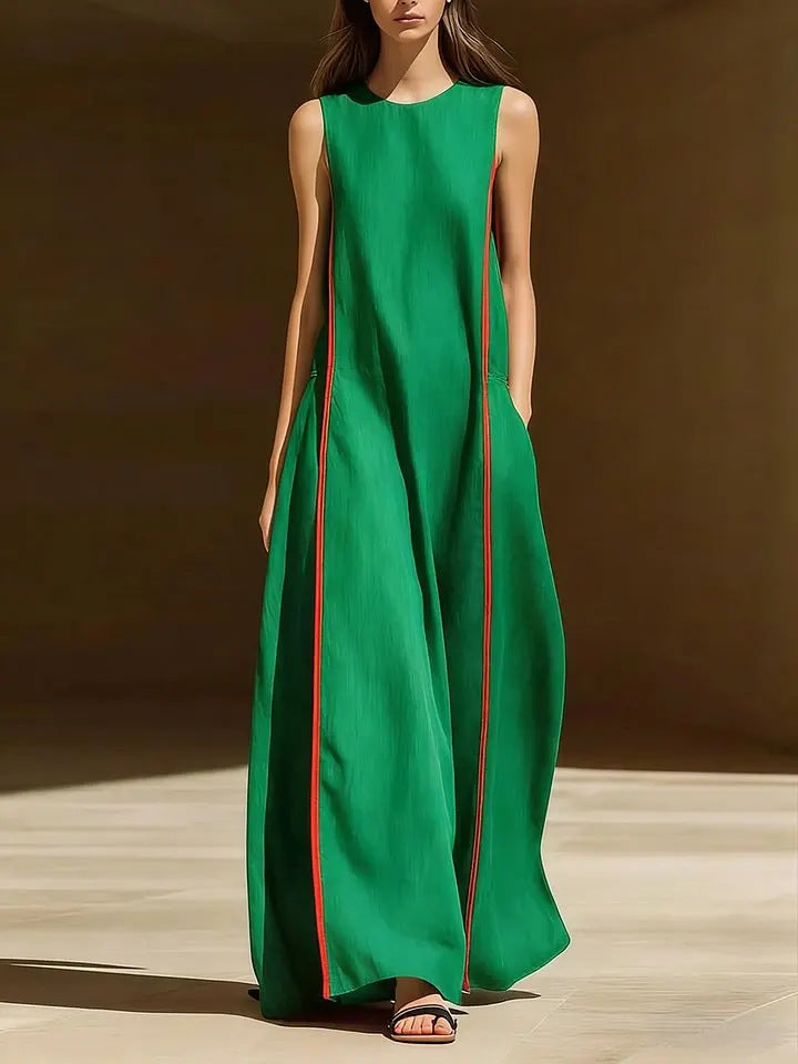 Triplechic™ LinenStripe Flow Dress