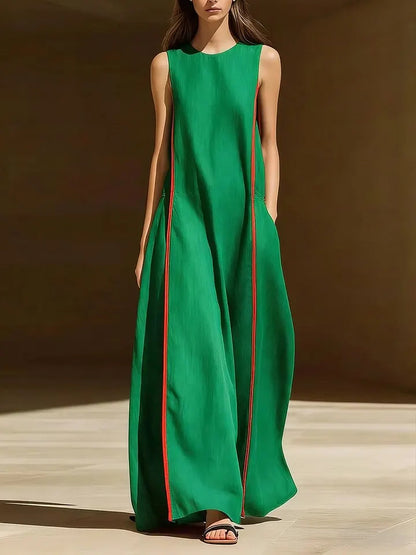 Triplechic™ LinenStripe Flow Dress