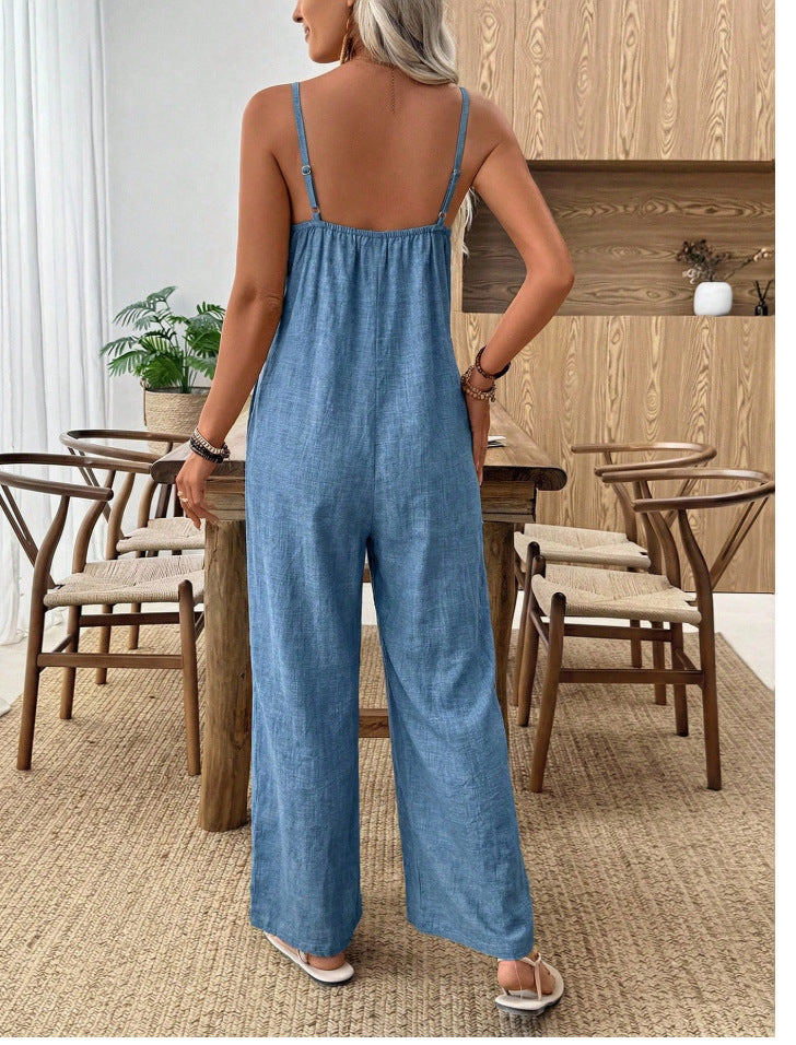 Triplechic™ KhakiFlow Wide Jumpsuit