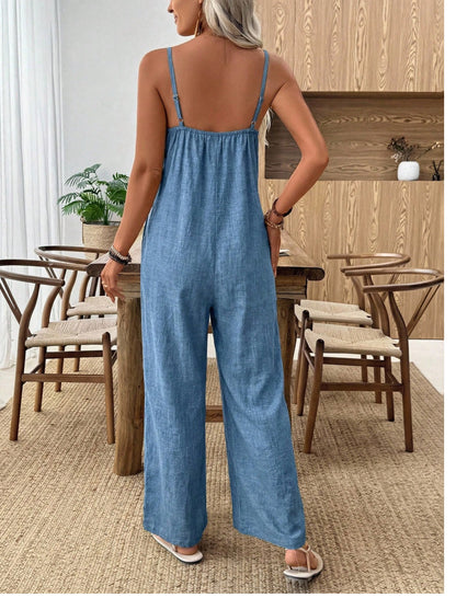 Triplechic™ KhakiFlow Wide Jumpsuit