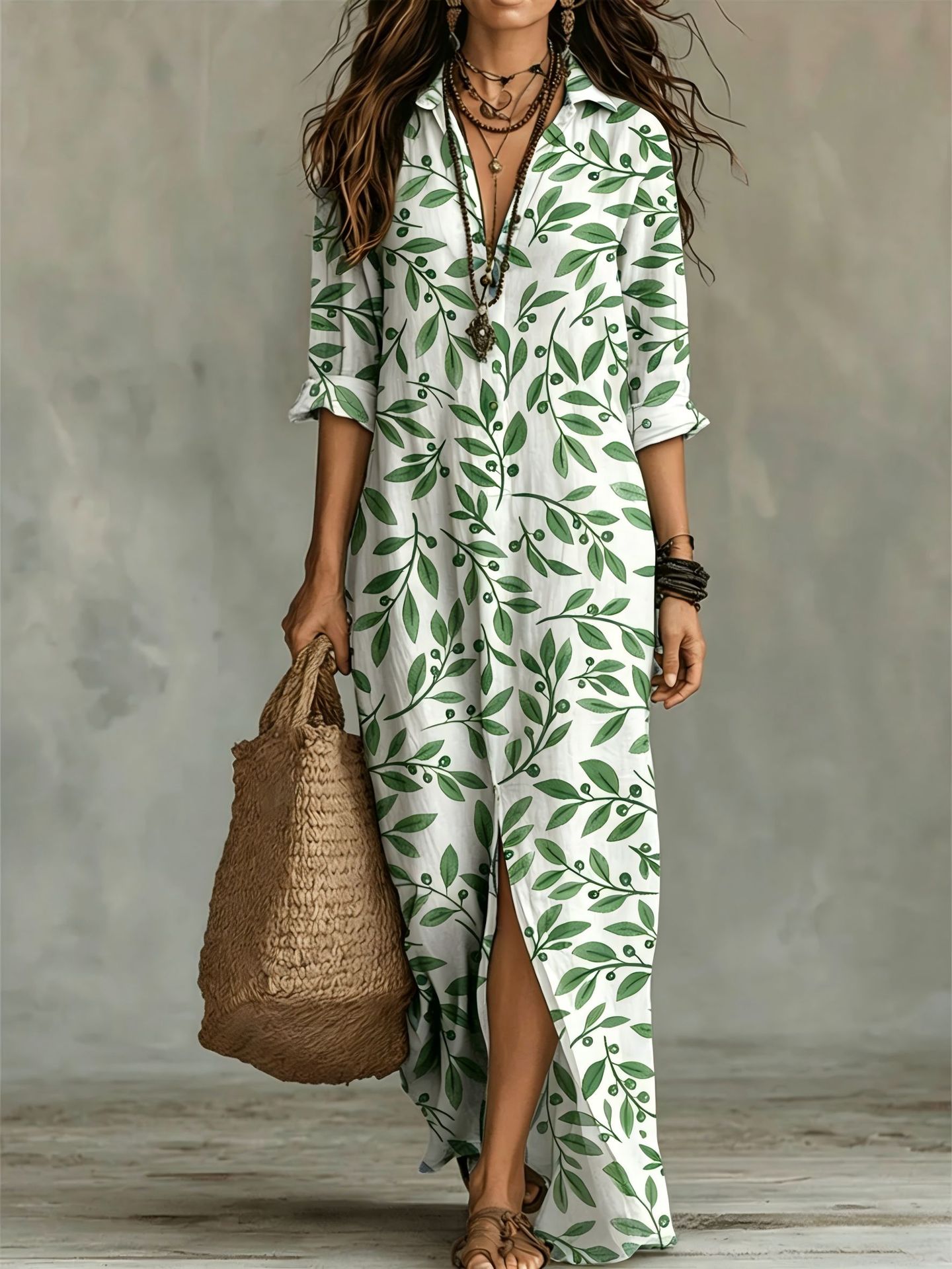 Triplechic™ PrintLapel Flow Dress