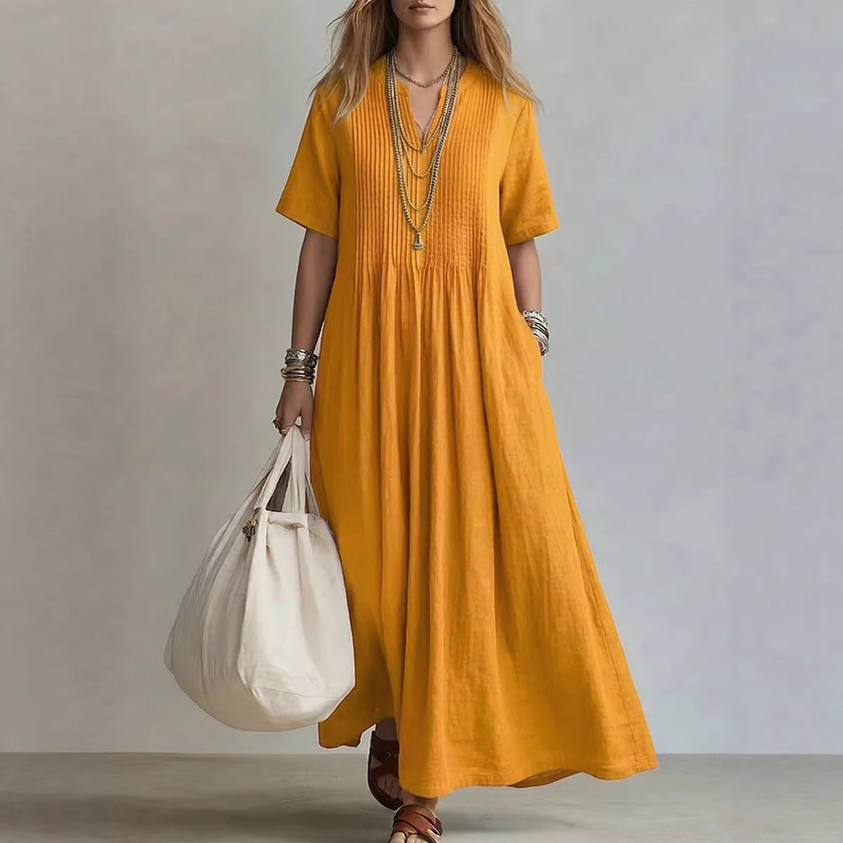 Triplechic™ VEase Pleat Linen Dress