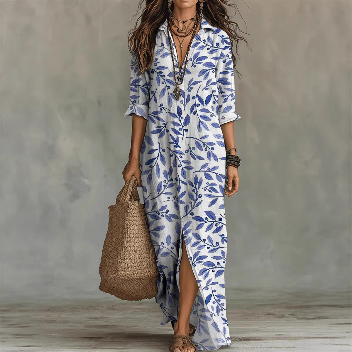 Triplechic™ PrintLapel Flow Dress