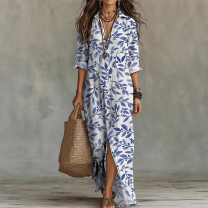 Triplechic™ PrintLapel Flow Dress
