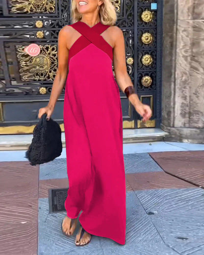 Triplechic™ Neckholder-Kleid mit gekreuztem Rücken