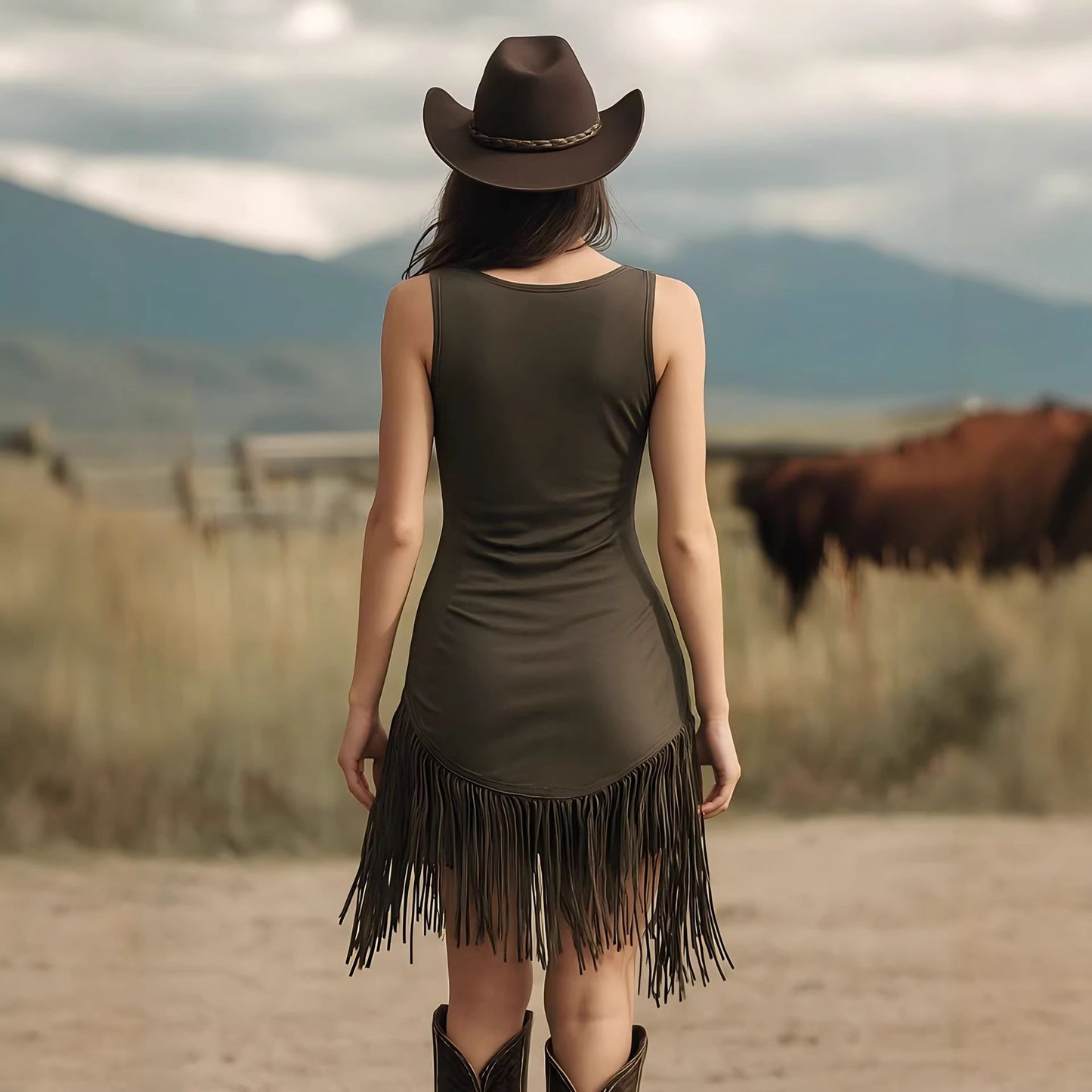 Triplechic™ FringeFever Halter Dress