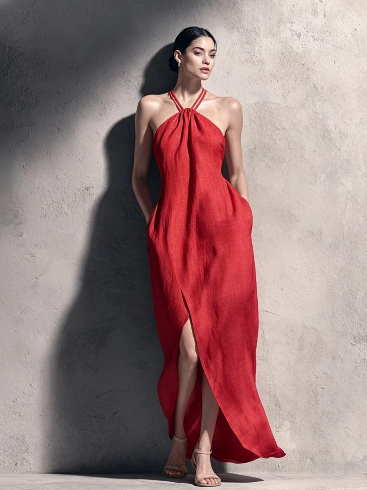 Triplechic™ HalterSculpt Slit Dress