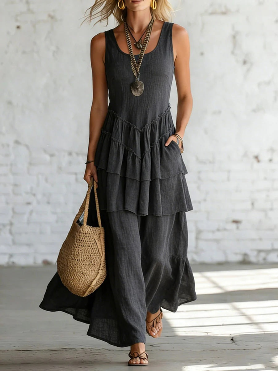 Triplechic™ LinenFlow Maxi Dress