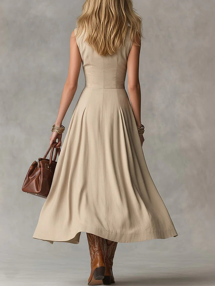 Triplechic™ LapelContour Maxi Dress