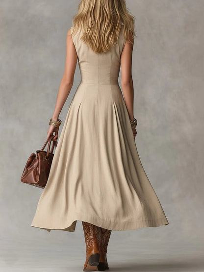 Triplechic™ LapelContour Maxi Dress
