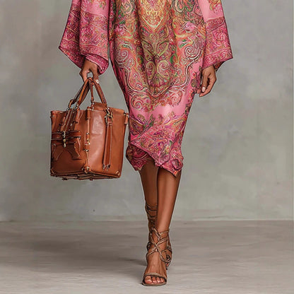 Triplechic™ Retro Floral Flowy Dress