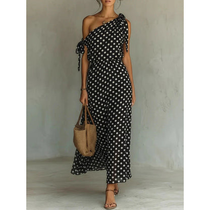 Triplechic™ DotAsym Off-Shoulder Dress
