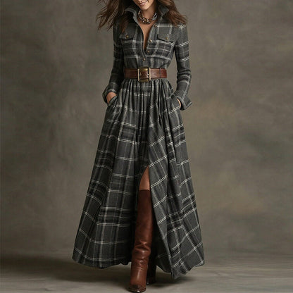 Triplechic™ LapelContour Print Dress