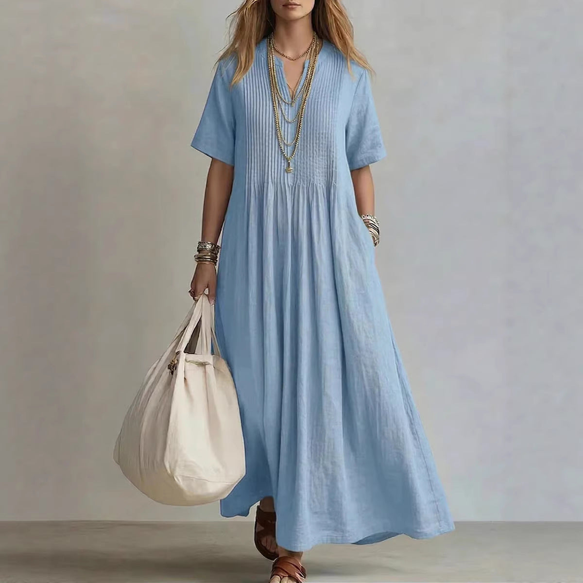 Triplechic™ VEase Pleat Linen Dress