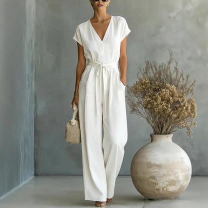 Triplechic™ VContour Belted Jumpsuit