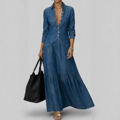 Triplechic™ DenimContour Maxi Dress