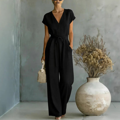 Triplechic™ VContour Belted Jumpsuit