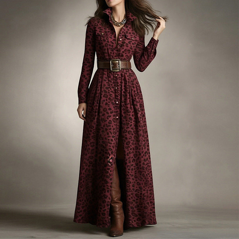 Triplechic™ LapelContour Print Dress