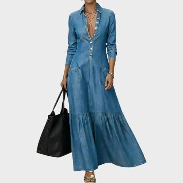 Triplechic™ DenimContour Maxi Dress