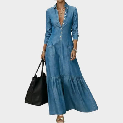 Triplechic™ DenimContour Maxi Dress