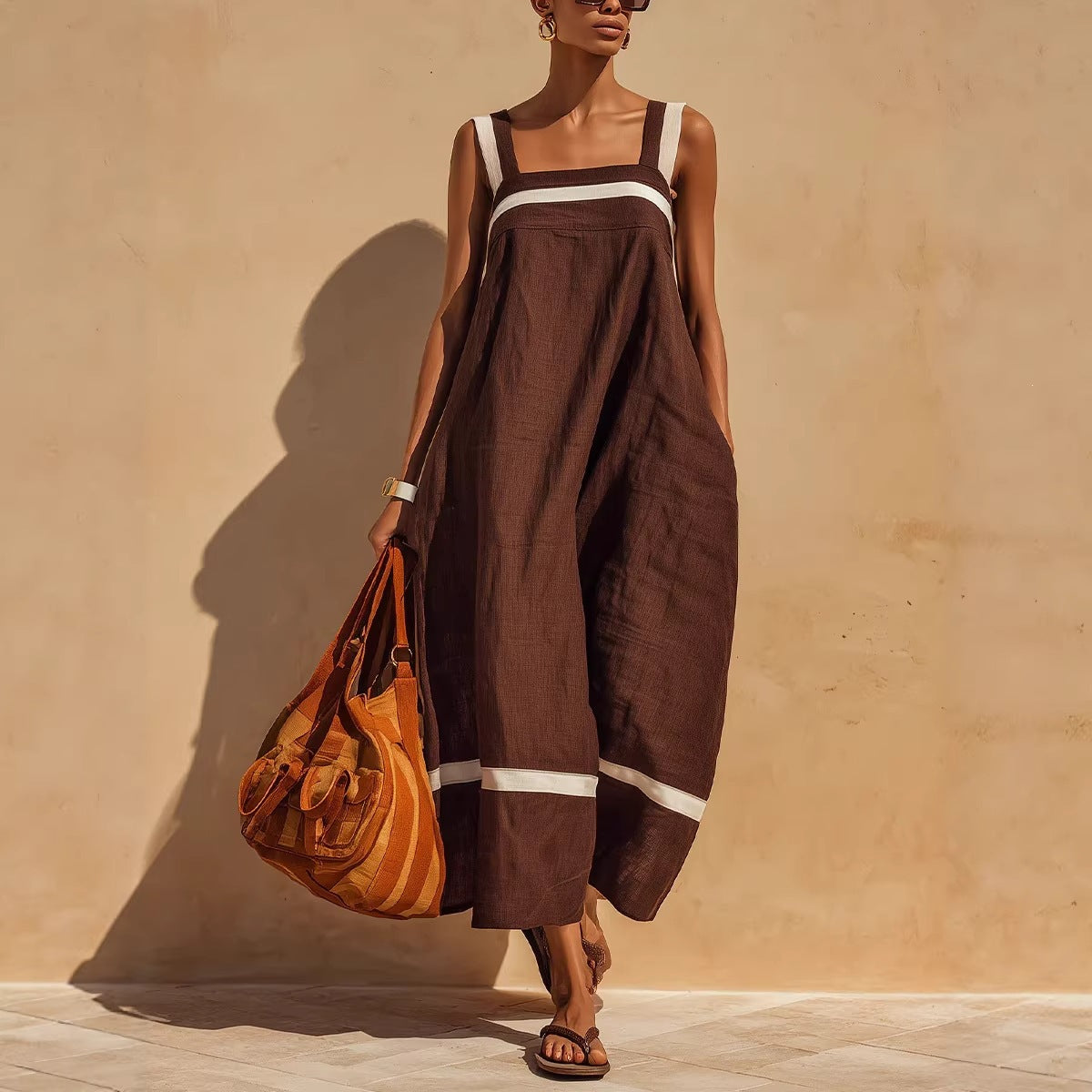 Triplechic™ ContrastFlow Strap Dress