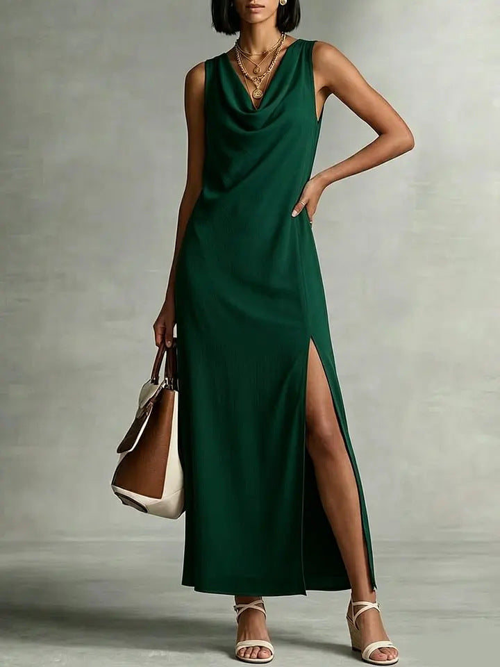 Triplechic™ DrapeSculpt Slit Dress