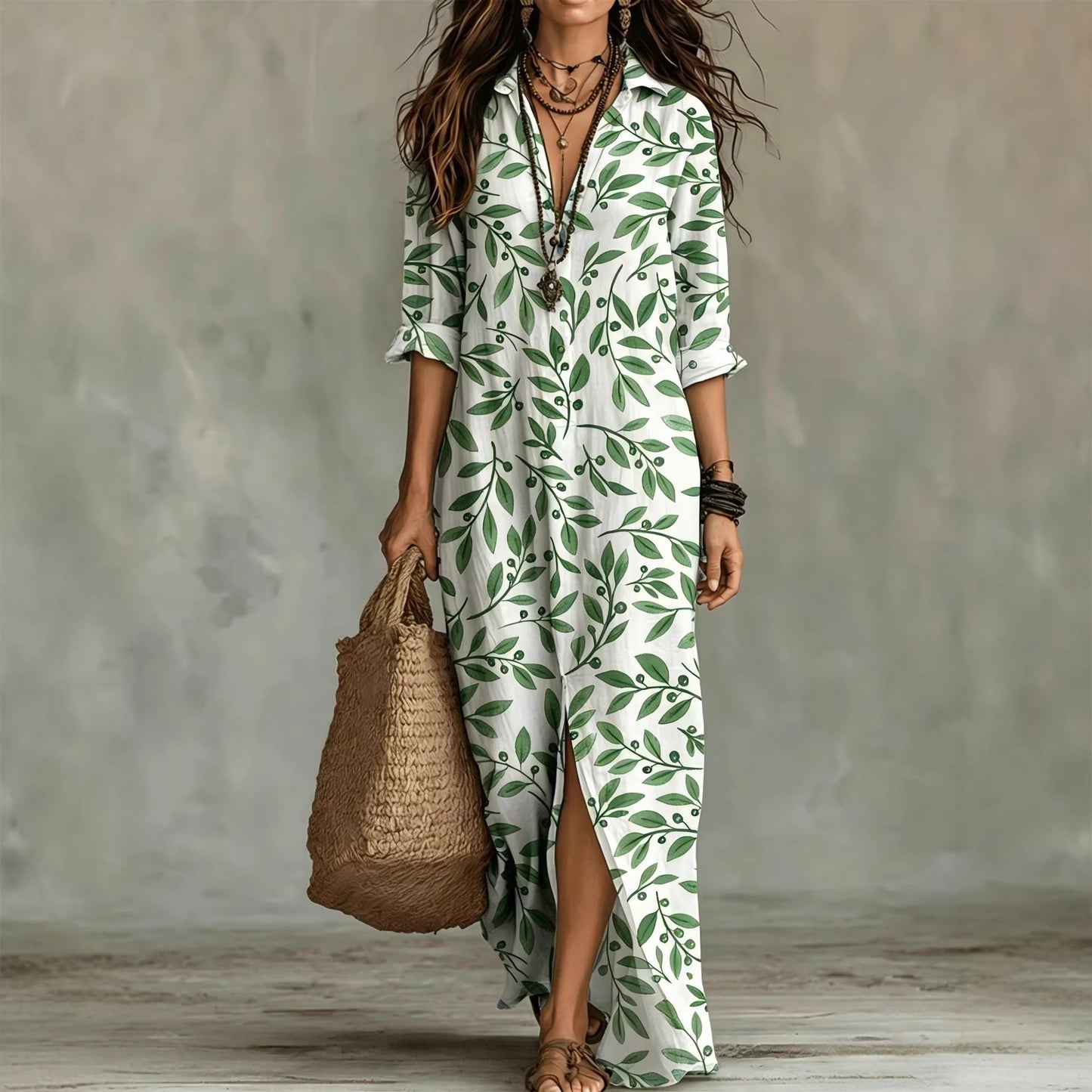 Triplechic™ PrintLapel Flow Dress