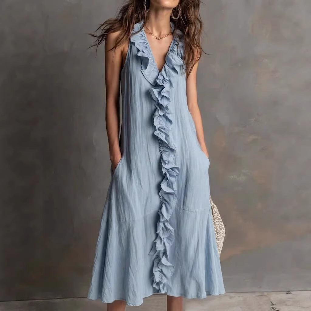 Triplechic™ LinenFlow Ruffle Dress