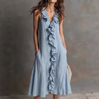 Triplechic™ LinenFlow Ruffle Dress