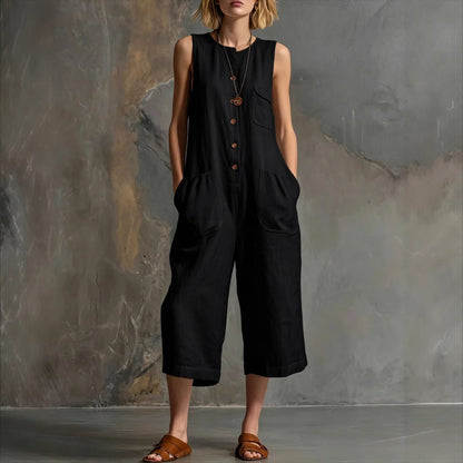 Triplechic™ LinenFlow Cropped Jumpsuit