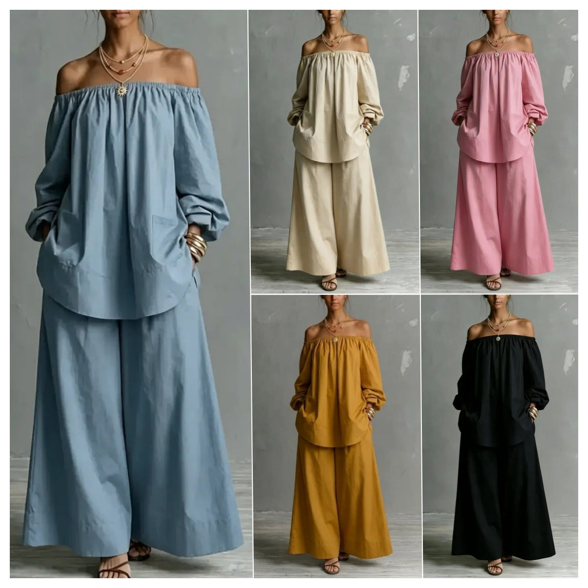 Triplechic™ OffLinen Flow Wide-Leg Set