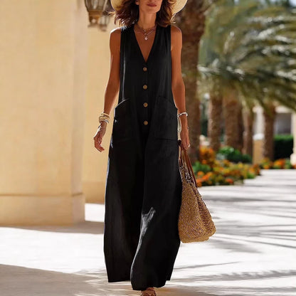Triplechic™ LinenPocket Flow Jumpsuit