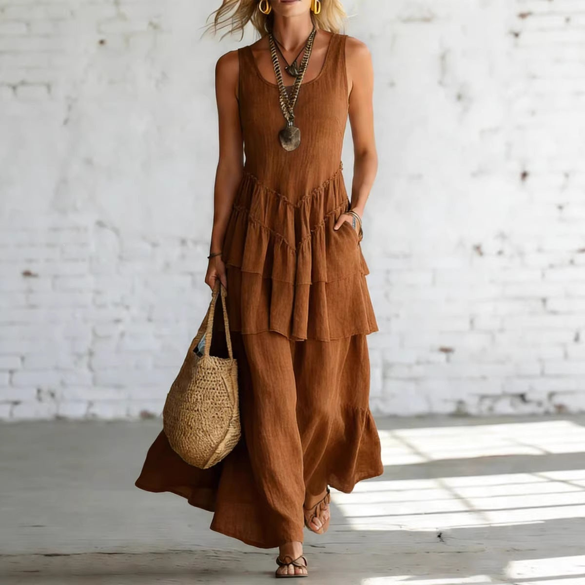 Triplechic™ LinenFlow Maxi Dress