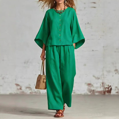 Triplechic™ LinenFlow Wide-Leg Suit