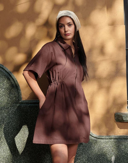 Triplechic™ – Gerafftes Utility-Kleid mit Reißverschluss