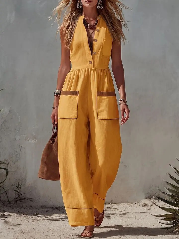 Triplechic™ LinenFlow Wide Jumpsuit