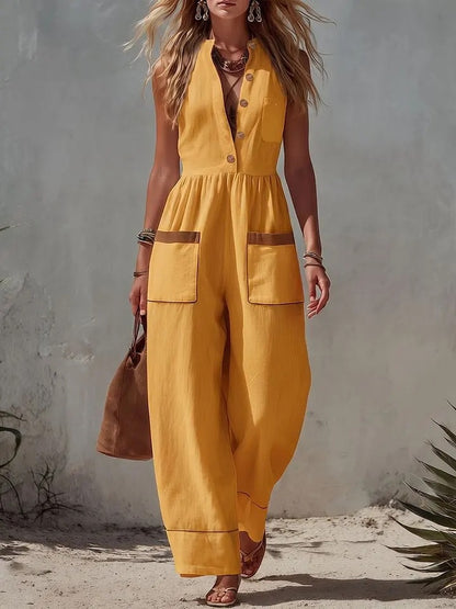 Triplechic™ LinenFlow Wide Jumpsuit