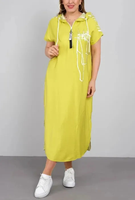 Triplechic™ Fashion Casual Dress with Stitching & Zipper
